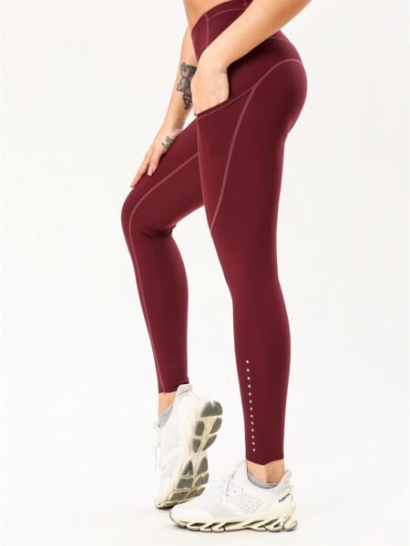 maroon high waist compression tights